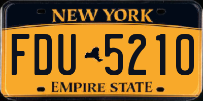 NY license plate FDU5210