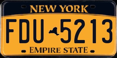 NY license plate FDU5213