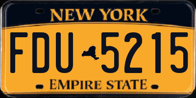 NY license plate FDU5215
