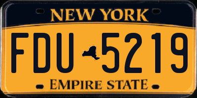 NY license plate FDU5219