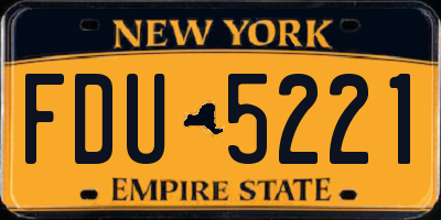 NY license plate FDU5221