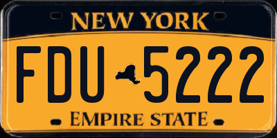 NY license plate FDU5222