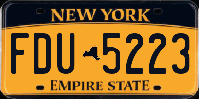 NY license plate FDU5223