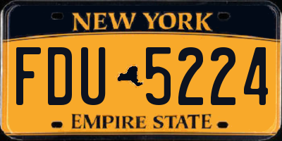 NY license plate FDU5224