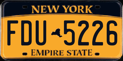 NY license plate FDU5226