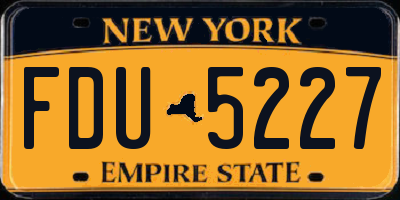 NY license plate FDU5227