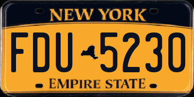 NY license plate FDU5230