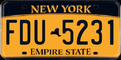 NY license plate FDU5231