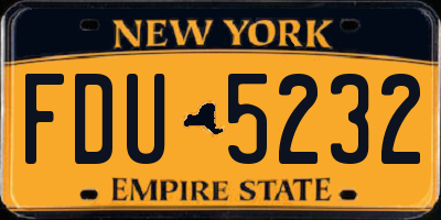 NY license plate FDU5232