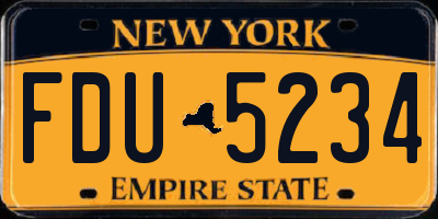 NY license plate FDU5234