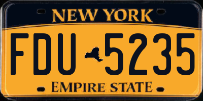 NY license plate FDU5235