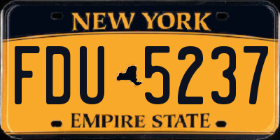 NY license plate FDU5237