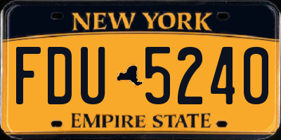 NY license plate FDU5240