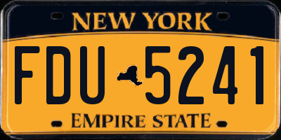 NY license plate FDU5241