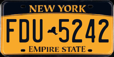 NY license plate FDU5242