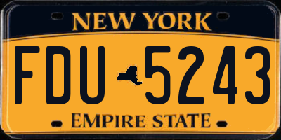 NY license plate FDU5243