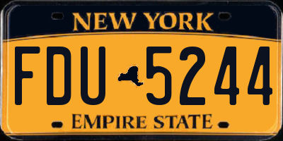 NY license plate FDU5244