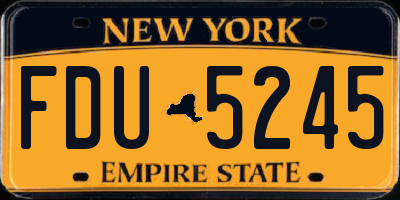 NY license plate FDU5245
