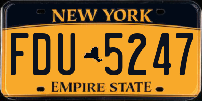NY license plate FDU5247