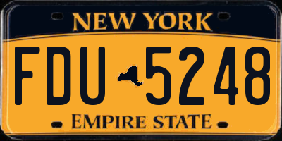 NY license plate FDU5248