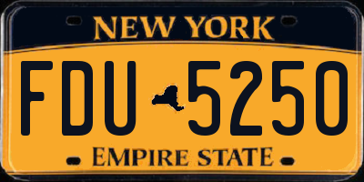 NY license plate FDU5250