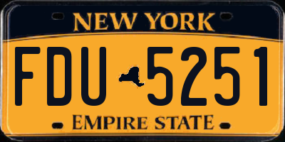 NY license plate FDU5251