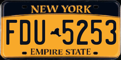 NY license plate FDU5253