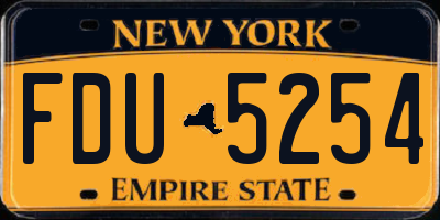 NY license plate FDU5254
