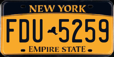 NY license plate FDU5259