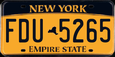 NY license plate FDU5265