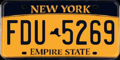 NY license plate FDU5269