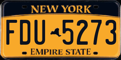 NY license plate FDU5273