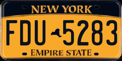 NY license plate FDU5283