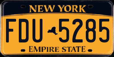 NY license plate FDU5285