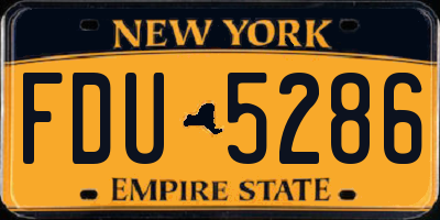 NY license plate FDU5286