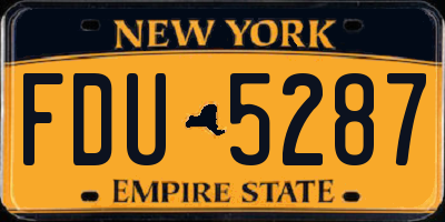 NY license plate FDU5287