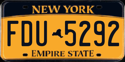 NY license plate FDU5292