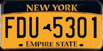 NY license plate FDU5301