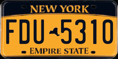 NY license plate FDU5310