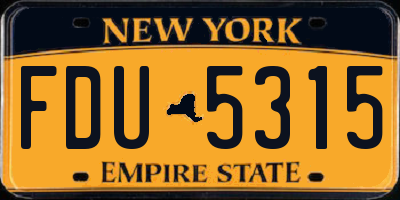 NY license plate FDU5315