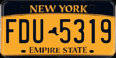 NY license plate FDU5319