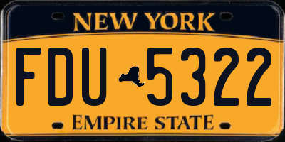 NY license plate FDU5322