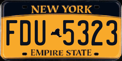 NY license plate FDU5323
