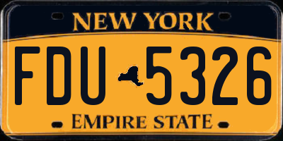 NY license plate FDU5326