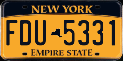 NY license plate FDU5331