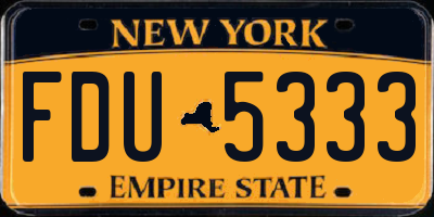 NY license plate FDU5333
