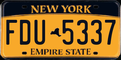 NY license plate FDU5337