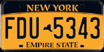 NY license plate FDU5343