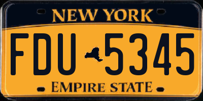 NY license plate FDU5345