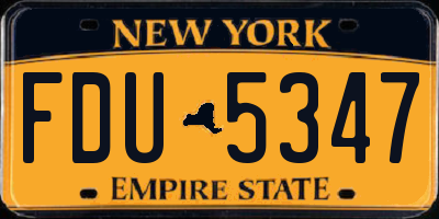 NY license plate FDU5347
